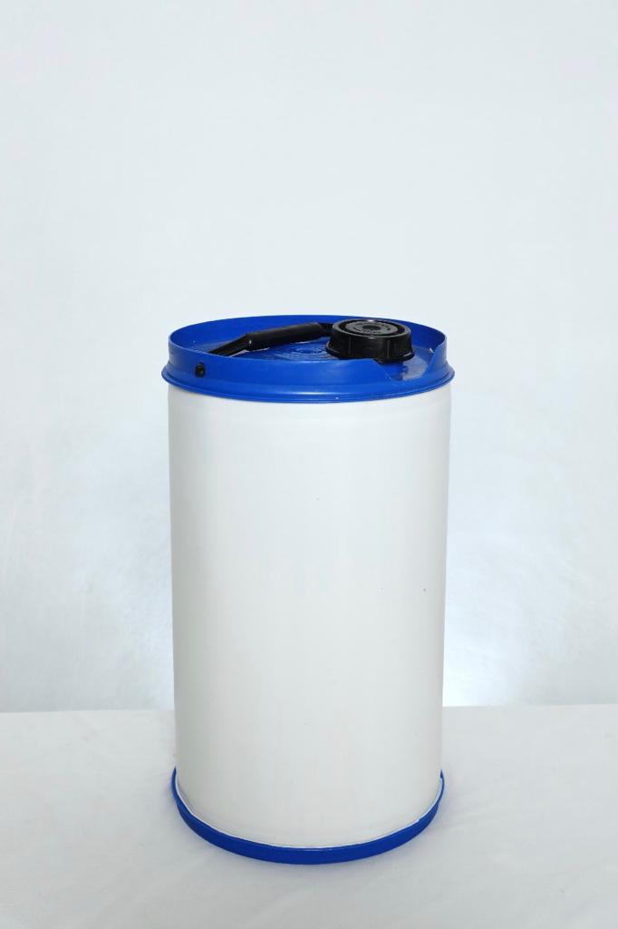 White HDPE Drum with Blue Cap
